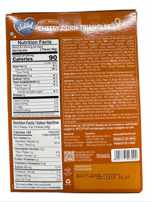 VADILAL CHEESY CORN TRIANGLES-300GM